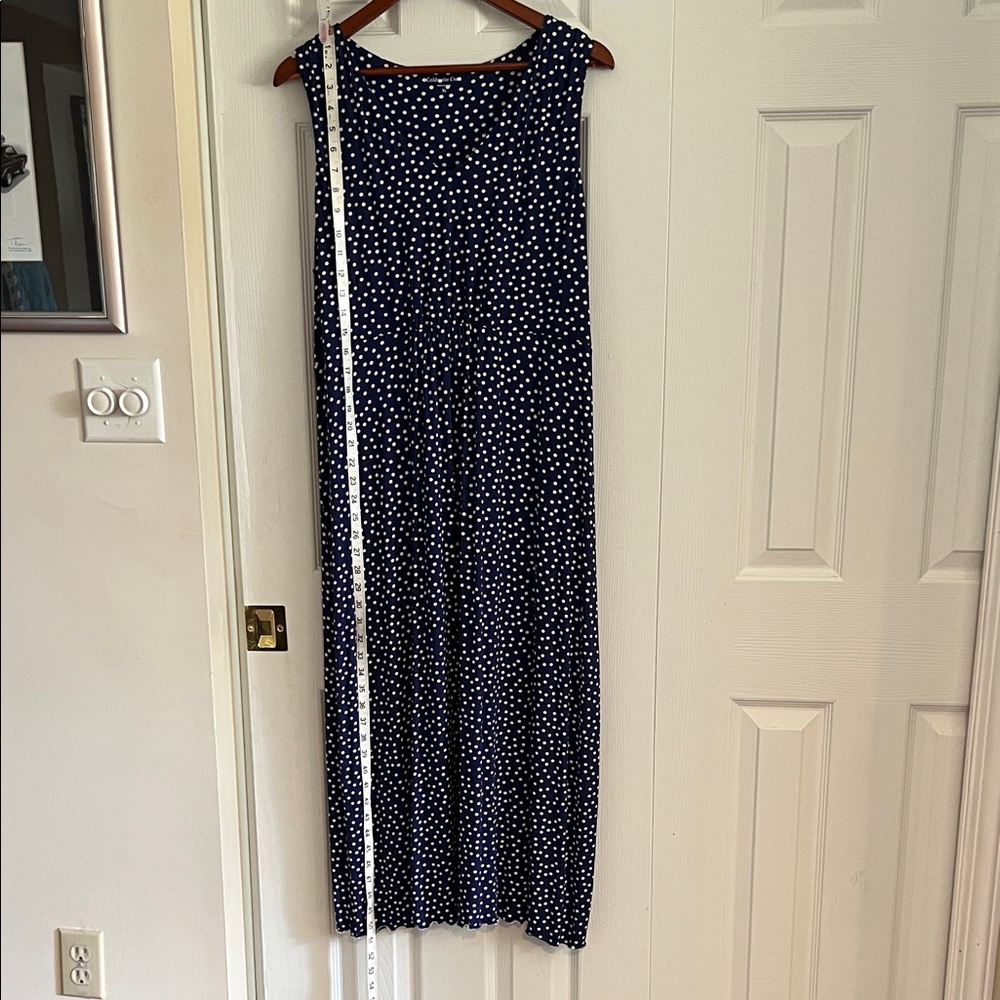 Coldwater Creek Navy Blue Dress with White Polka Dots XL - Picture 3 of 7